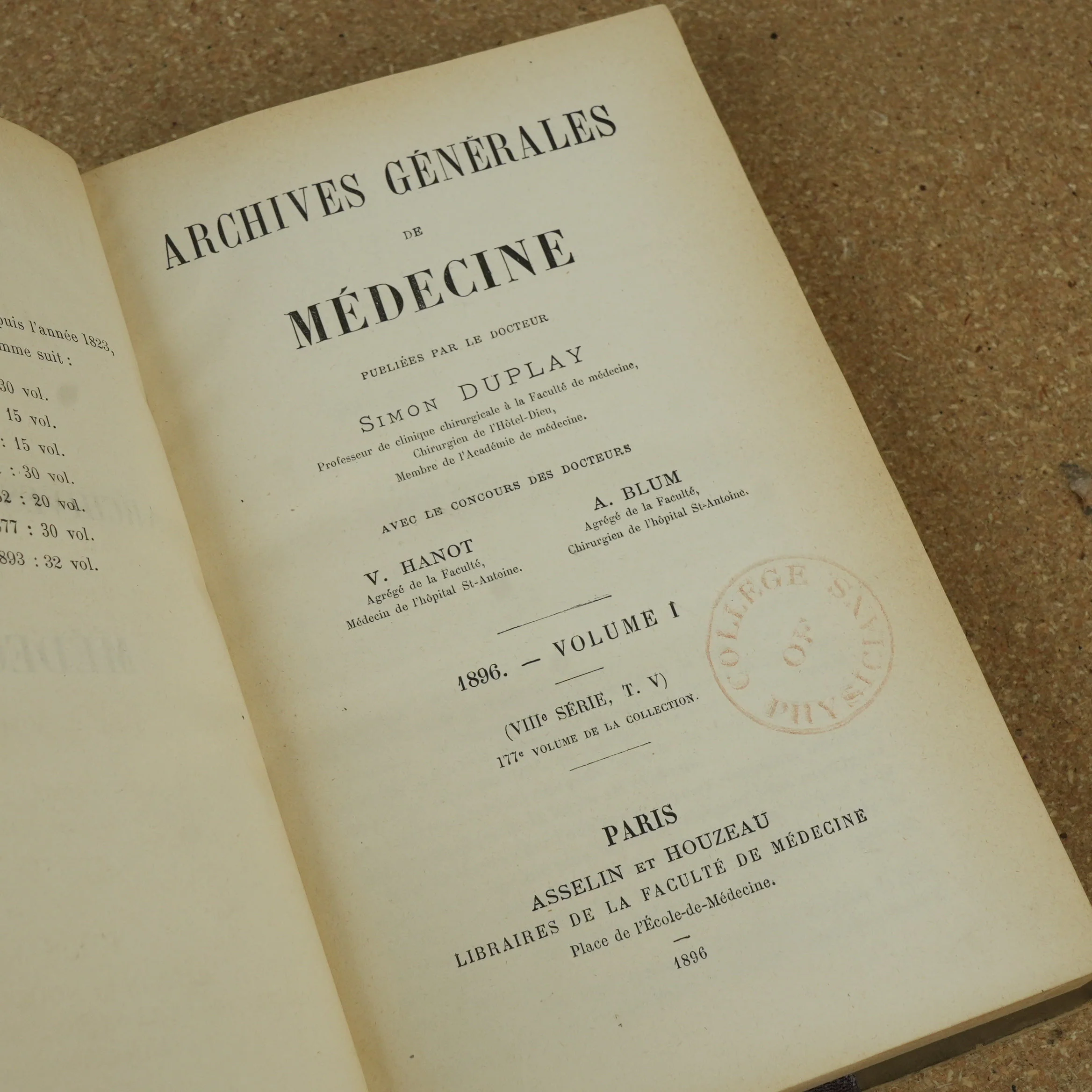 The Archives Générales de Médecine Serie 8 Vol 5 by Simon Duplay 1896 - Image 5