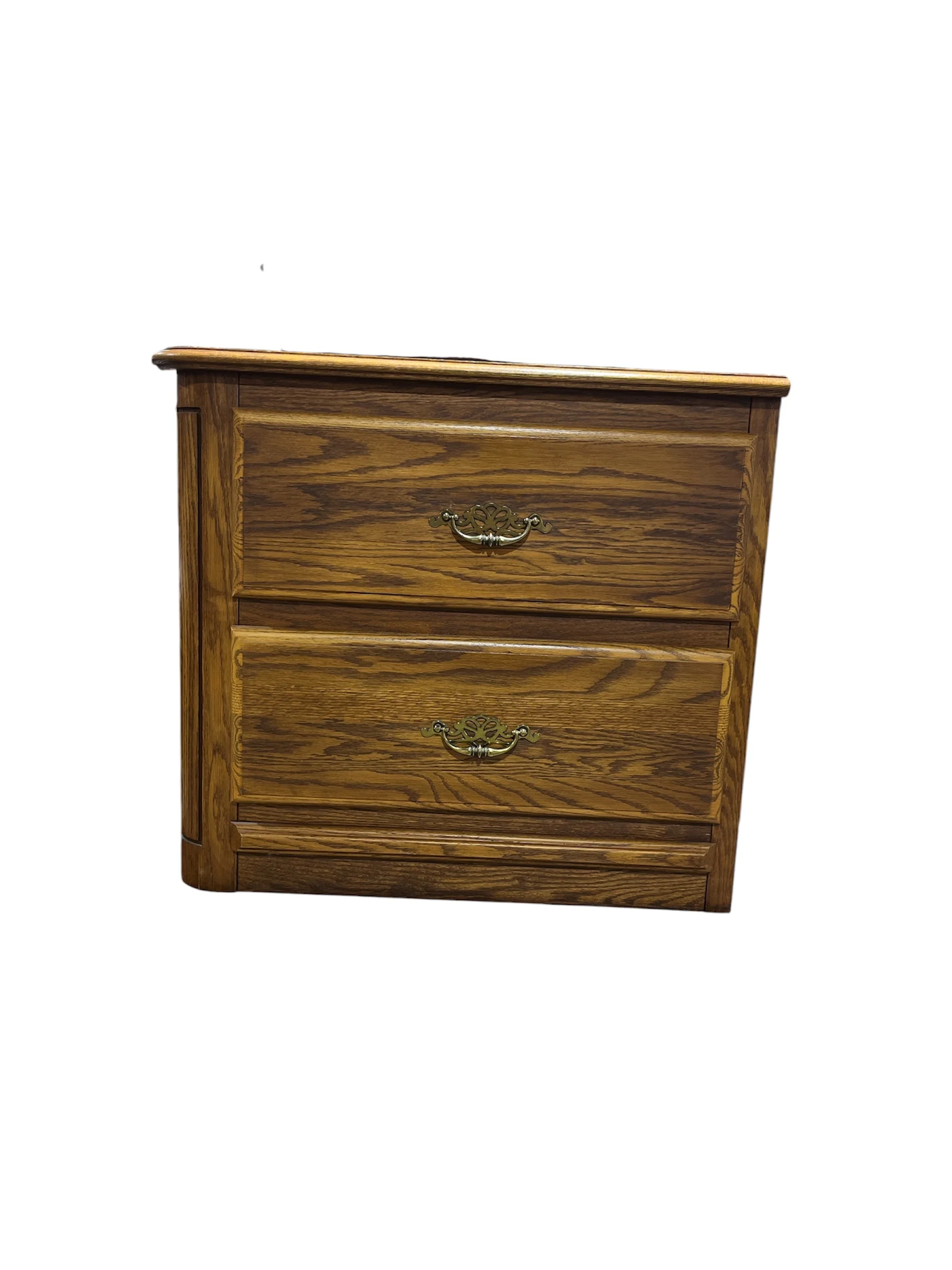 Traditional Woodgrain Nightstand with 2 Drawers