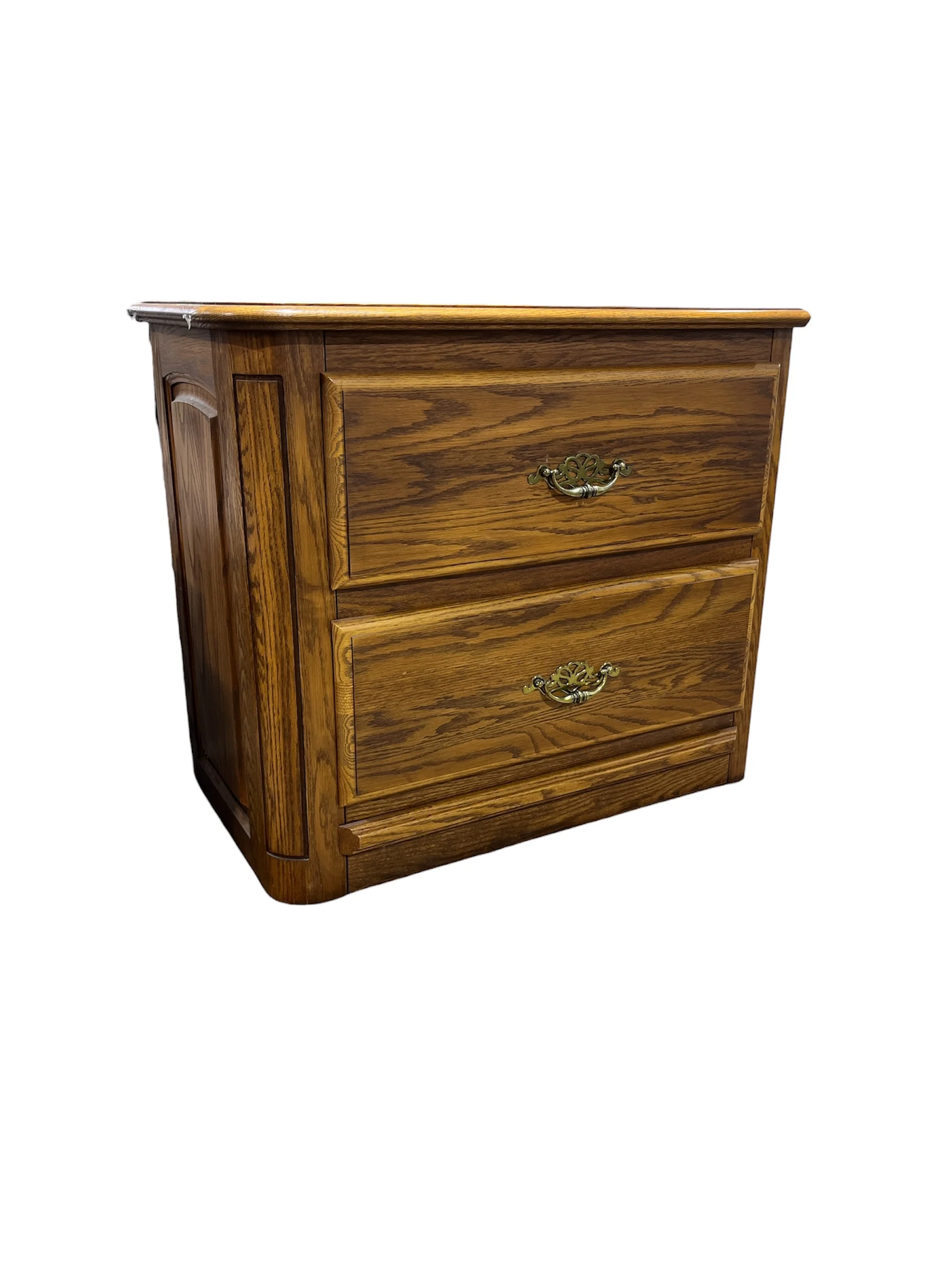 Traditional Woodgrain Nightstand with 2 Drawers - Image 2