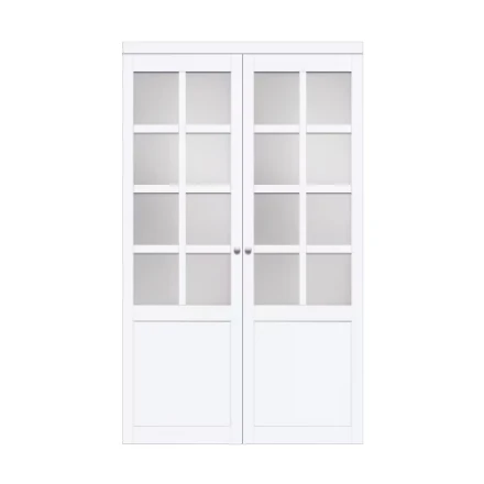 TRUporte 60-inch x 80-inch 8-Lite White 2 Pivot Interior Closet Door
