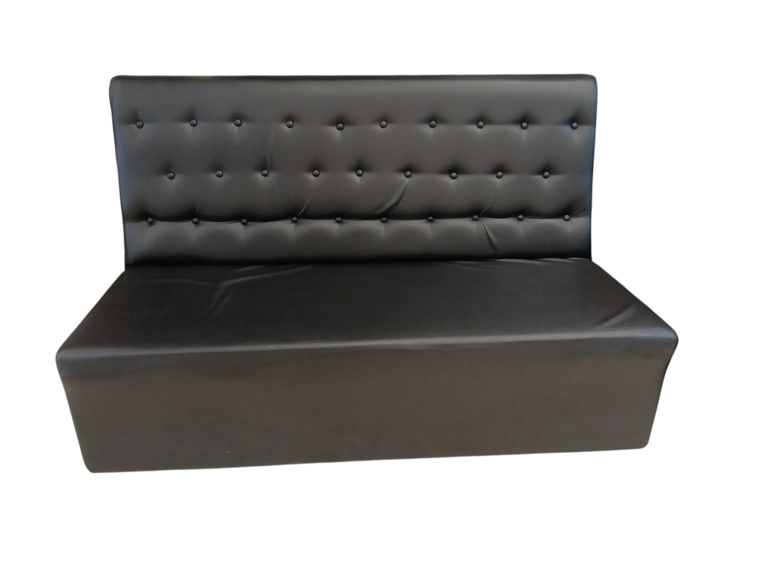 Tufted Faux Leather Banquette