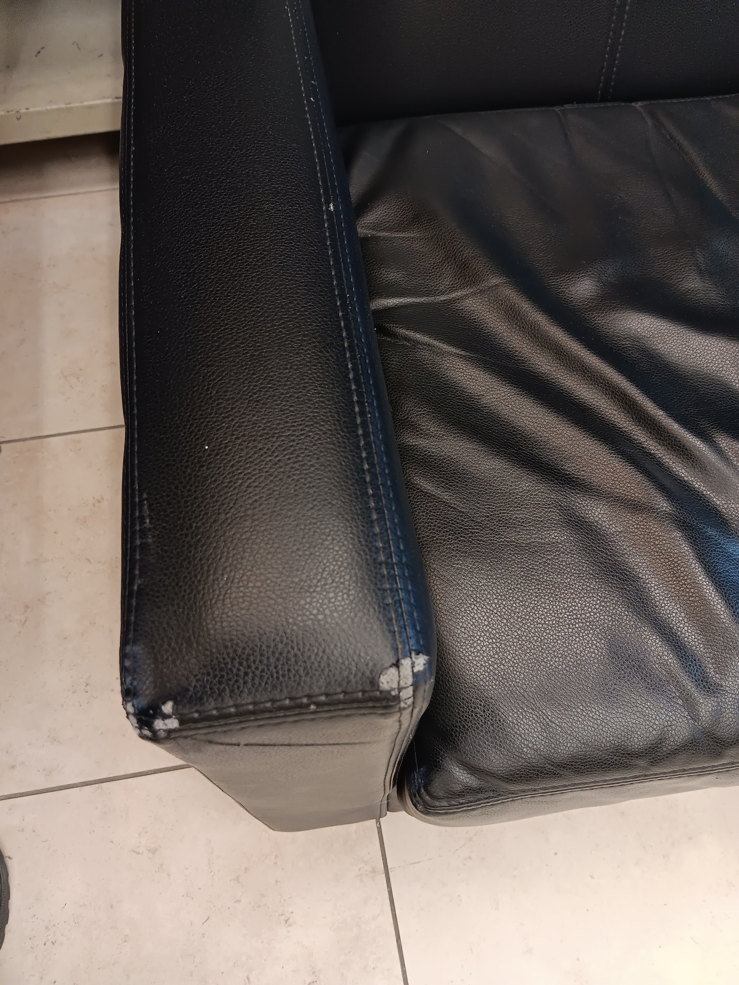Vantage: Faux Leather Sofa - Image 2