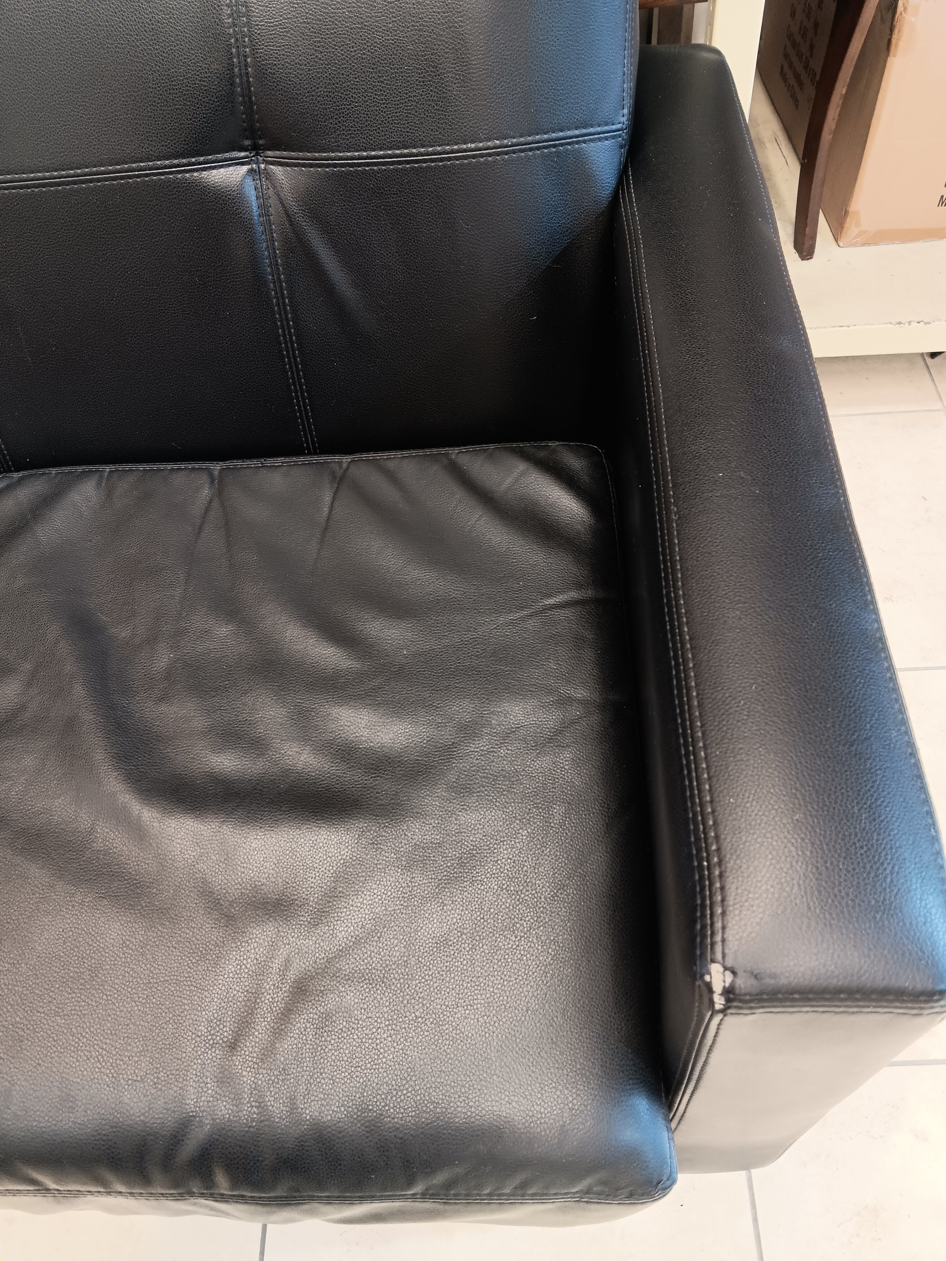 Vantage: Faux Leather Sofa - Image 3