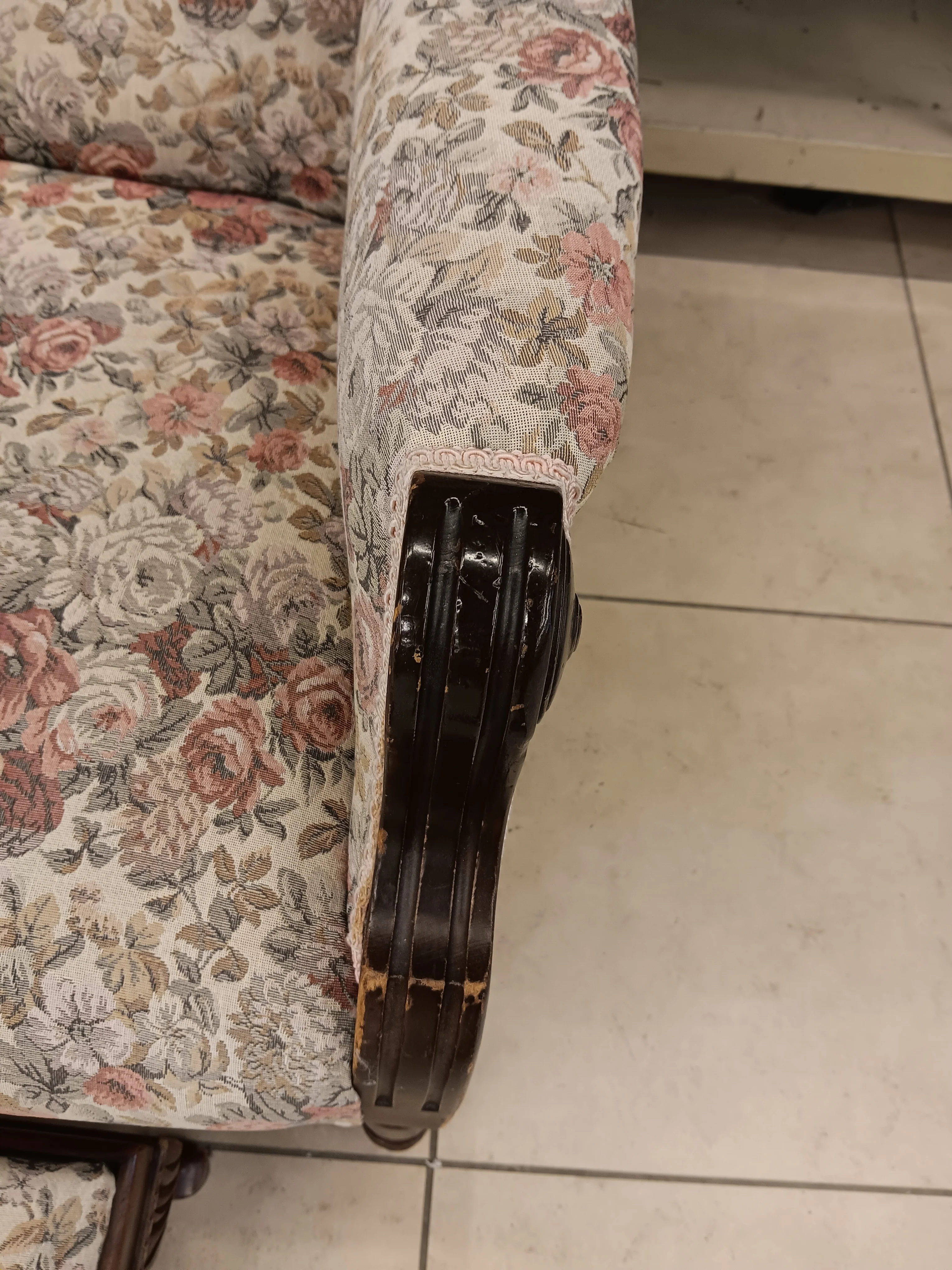 Victorian Meadow Wingback Chair and Ottoman - Image 3