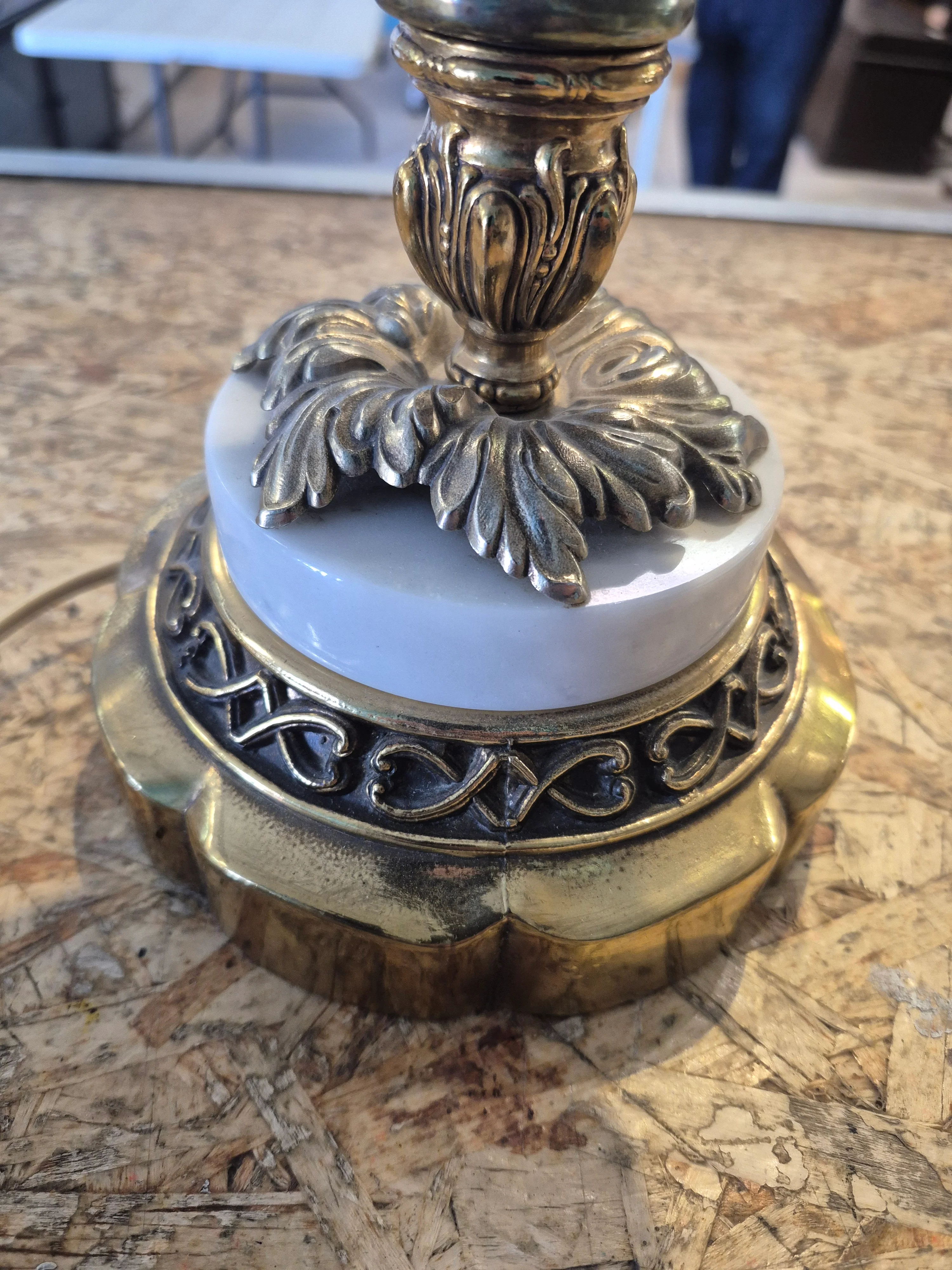 Vintage Ceramic Accent Ivory W/Textured Glaze Table Lamp - No Shade - Image 2