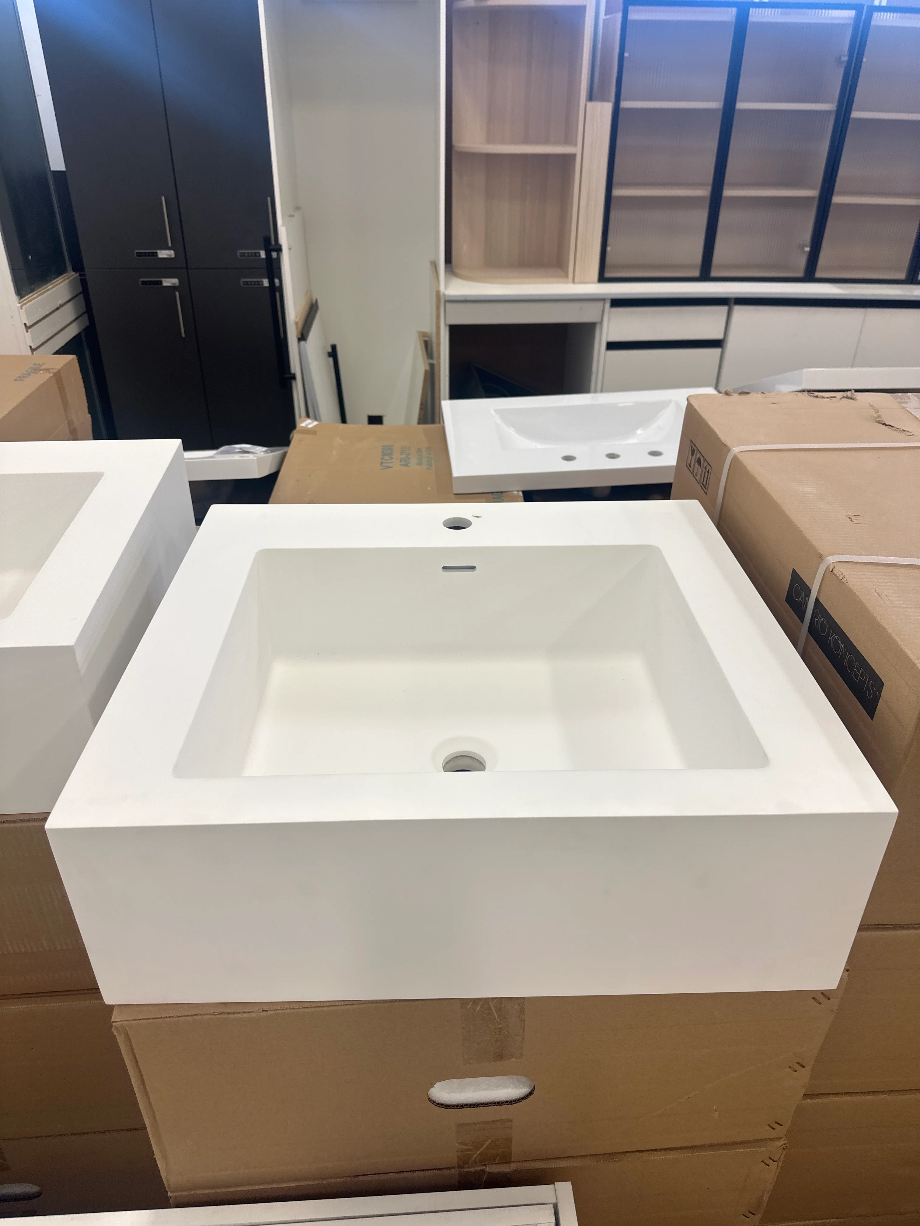 White Rectangular Sink