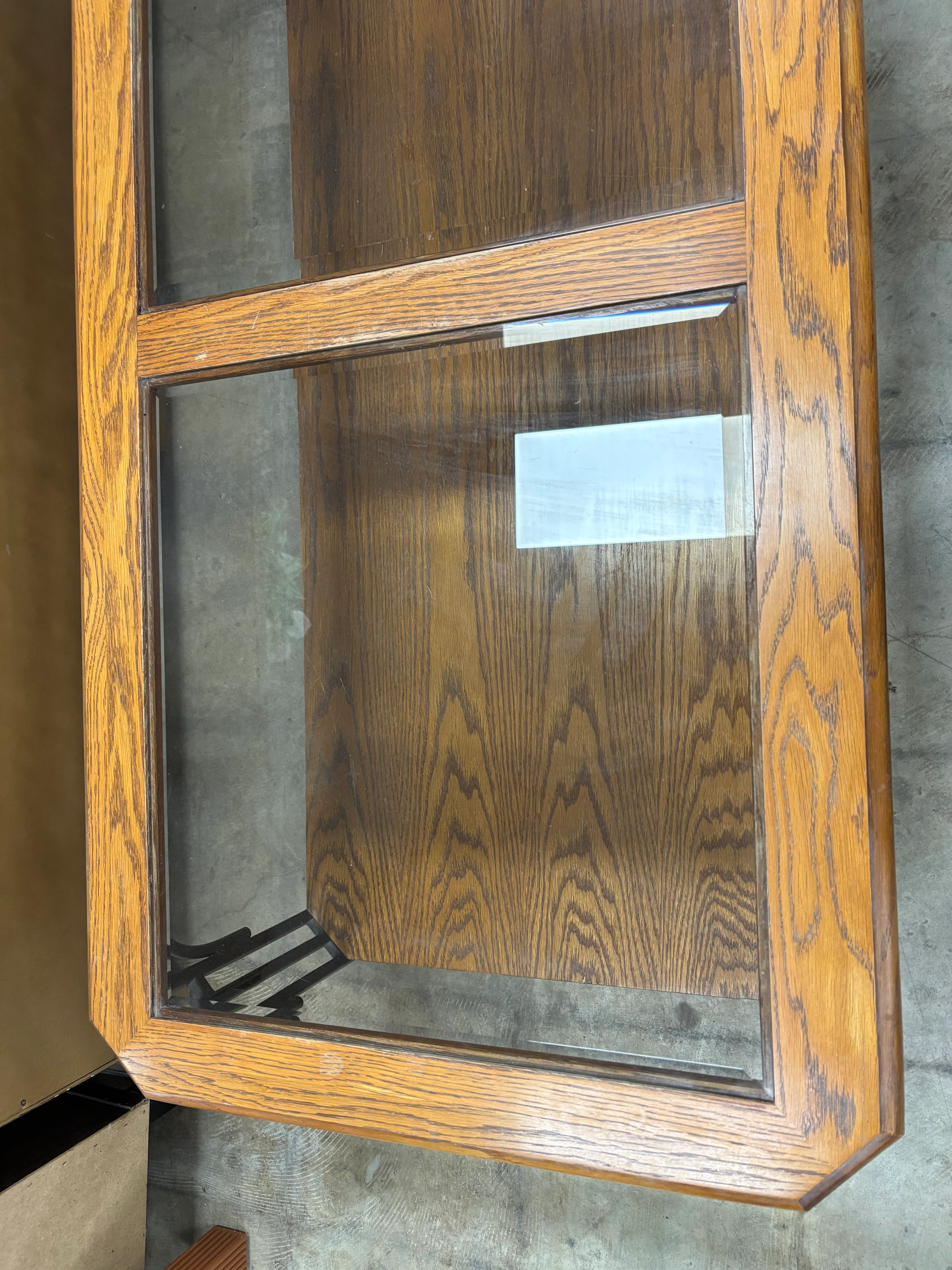Wood and Glass Coffee Table with Metal Frame - Image 4