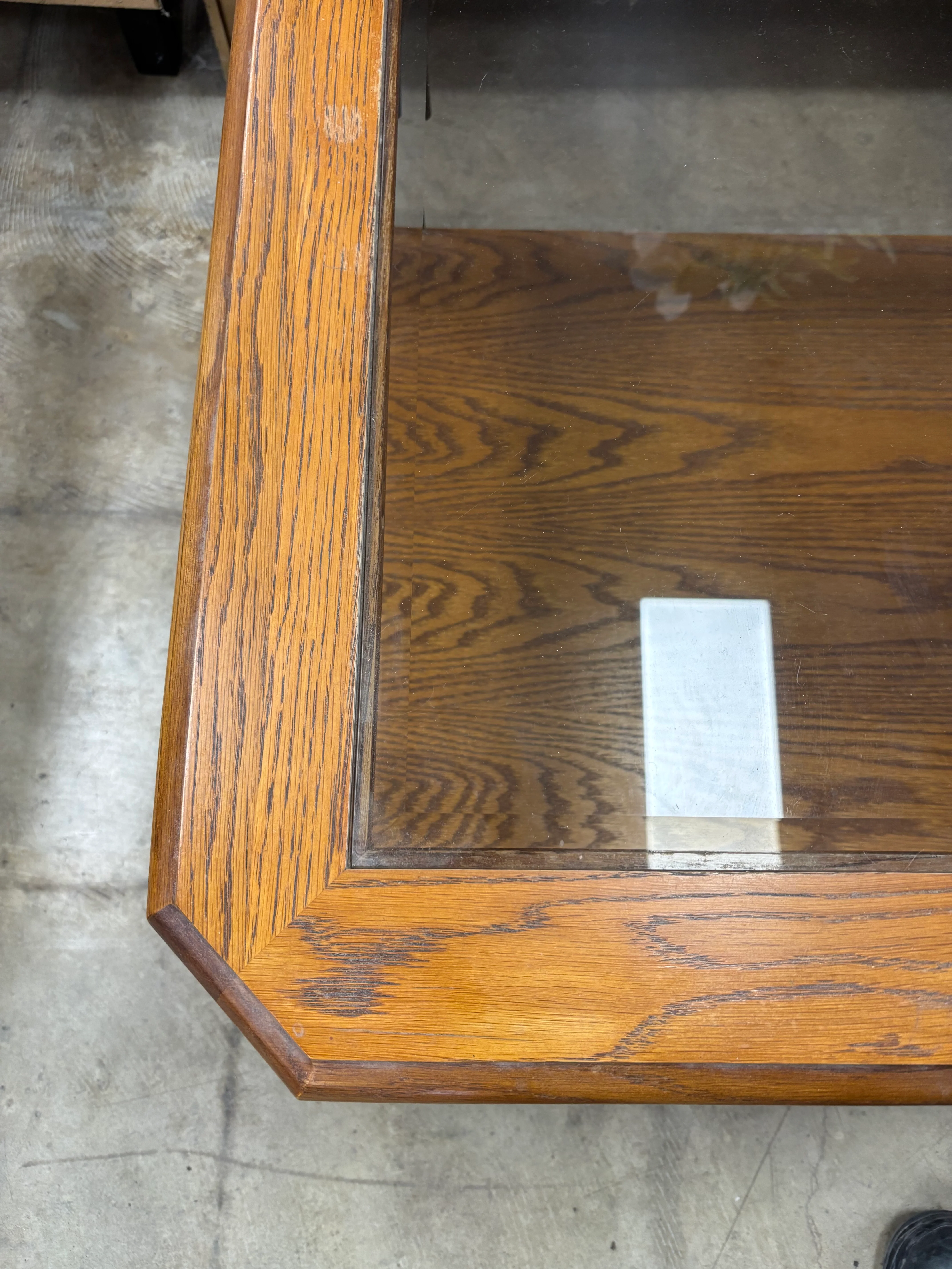 Wood and Glass Coffee Table with Metal Frame - Image 5