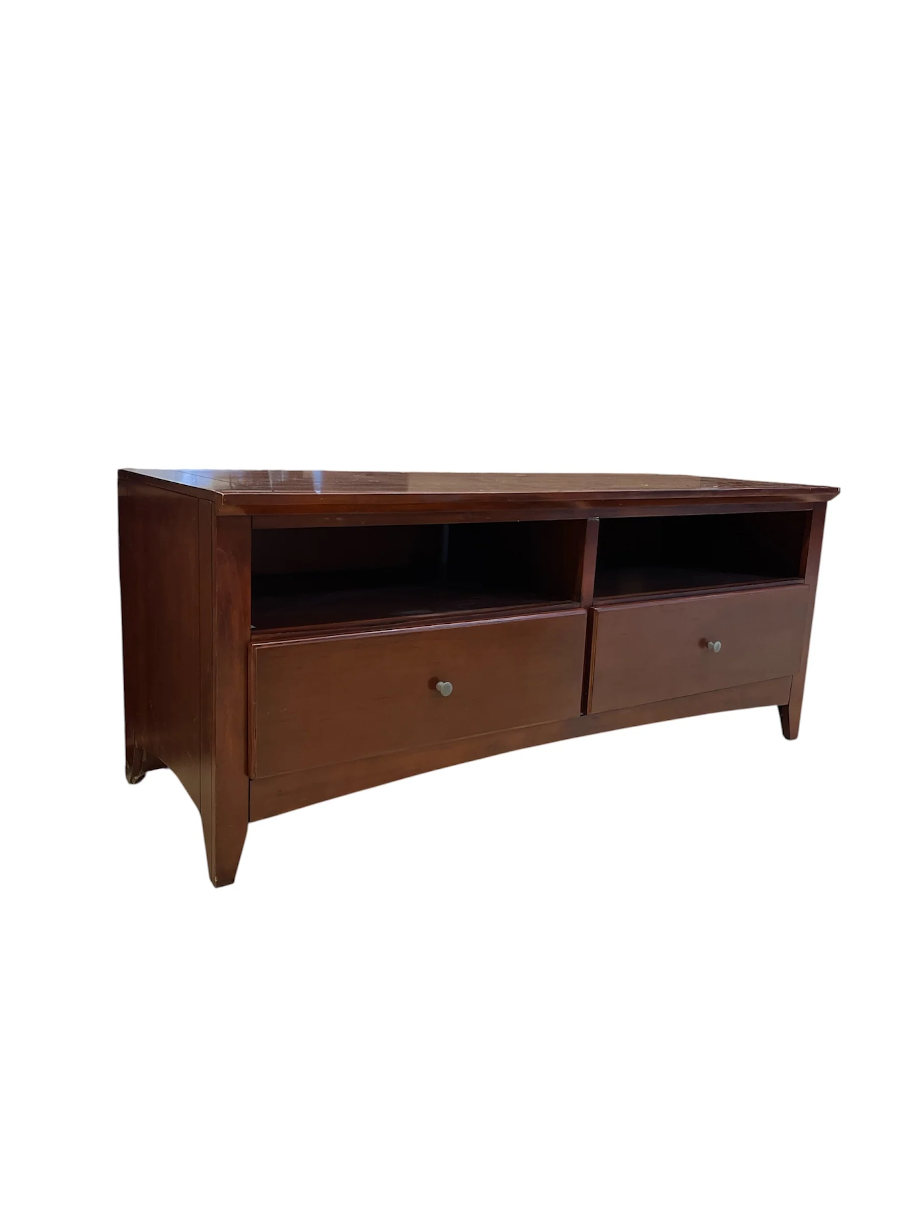 Wooden TV Stand with Pull Out Drawer Slides - Image 2