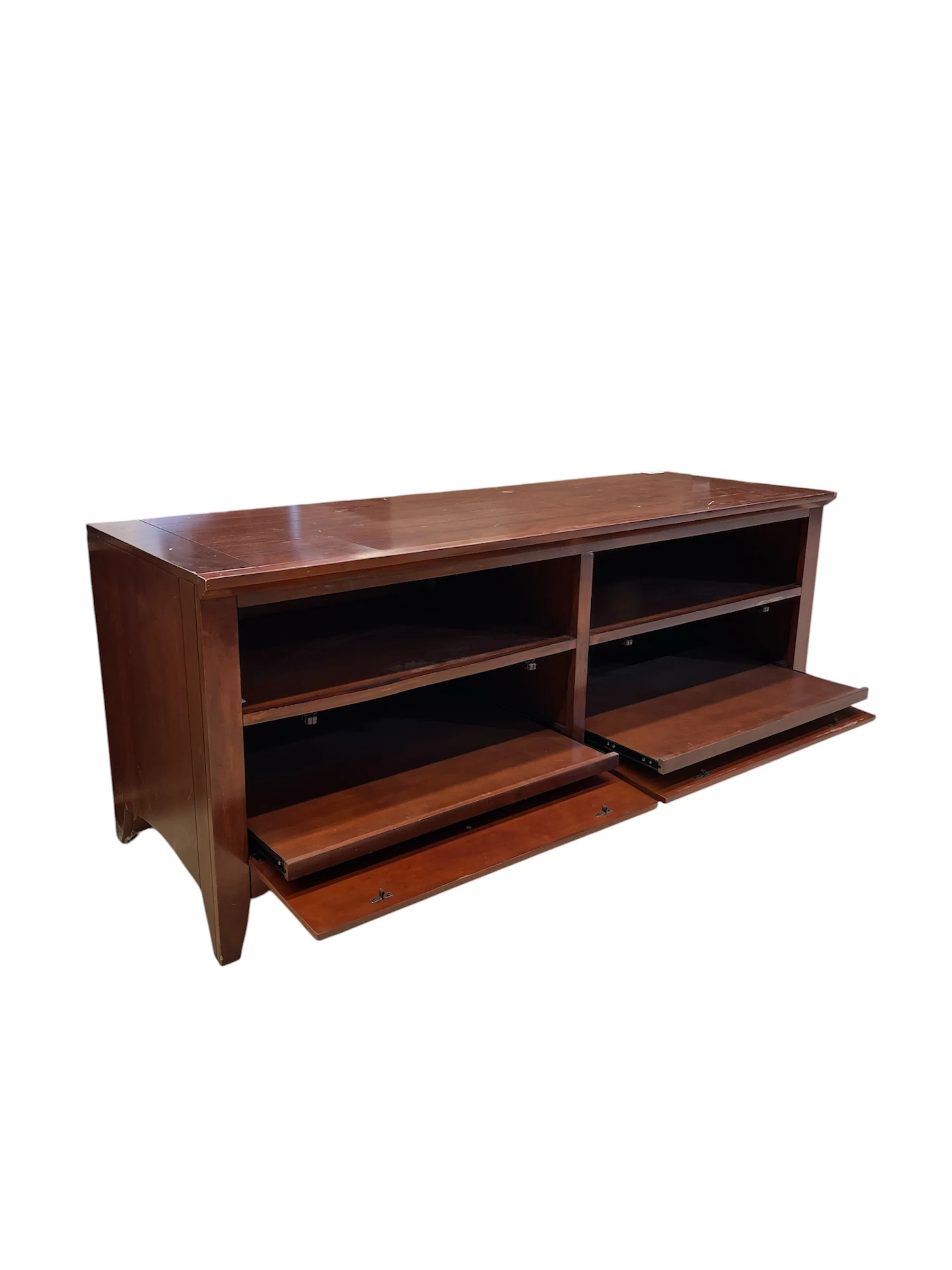 Wooden TV Stand with Pull Out Drawer Slides - Image 4